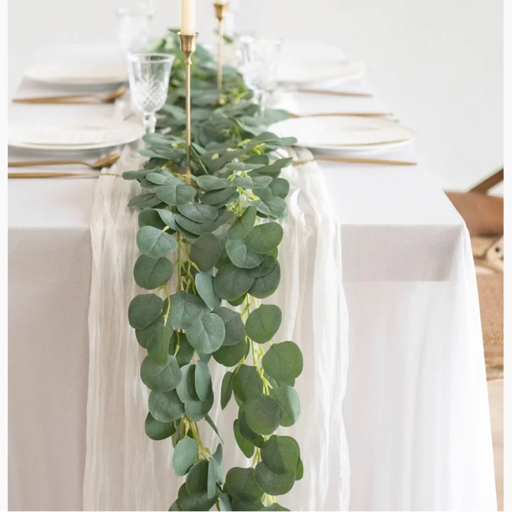 4 Pack Eucalyptus Garland Silver Dollar Greenery Strands Wedding Vines 26 feet